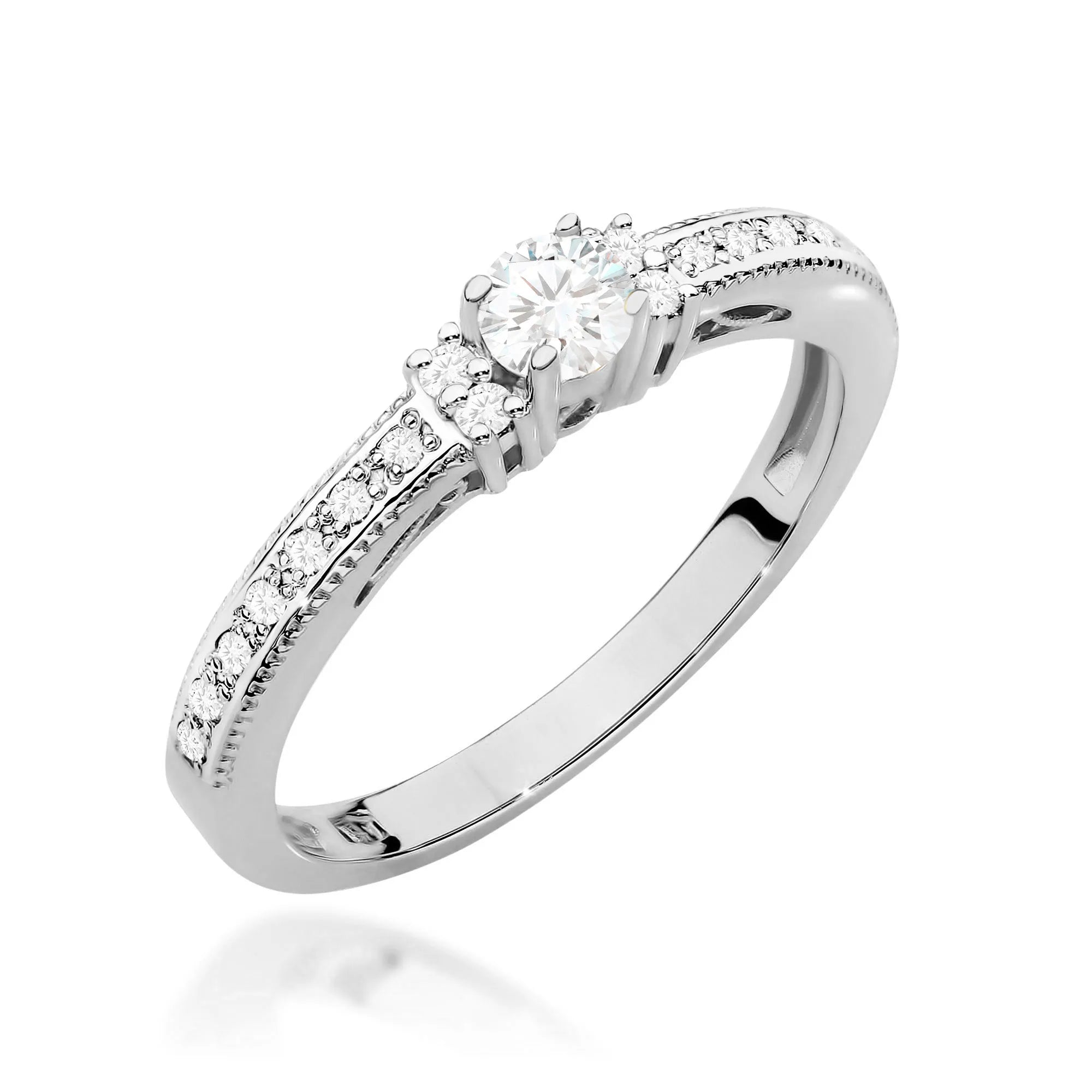 Diamond Engagement Ring in 585 White Gold