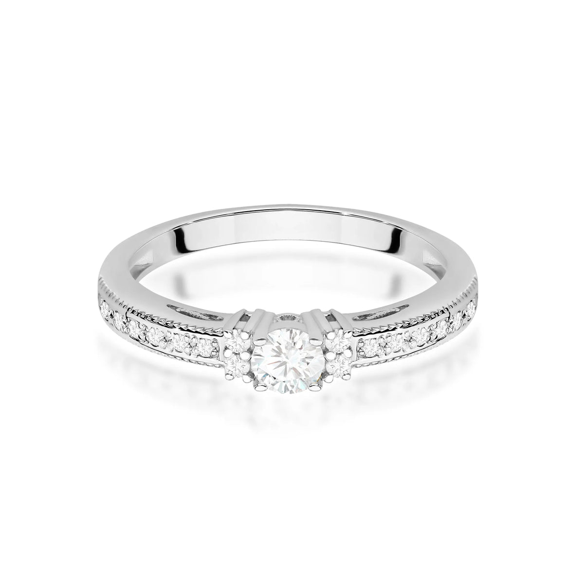 Diamond Engagement Ring in 585 White Gold