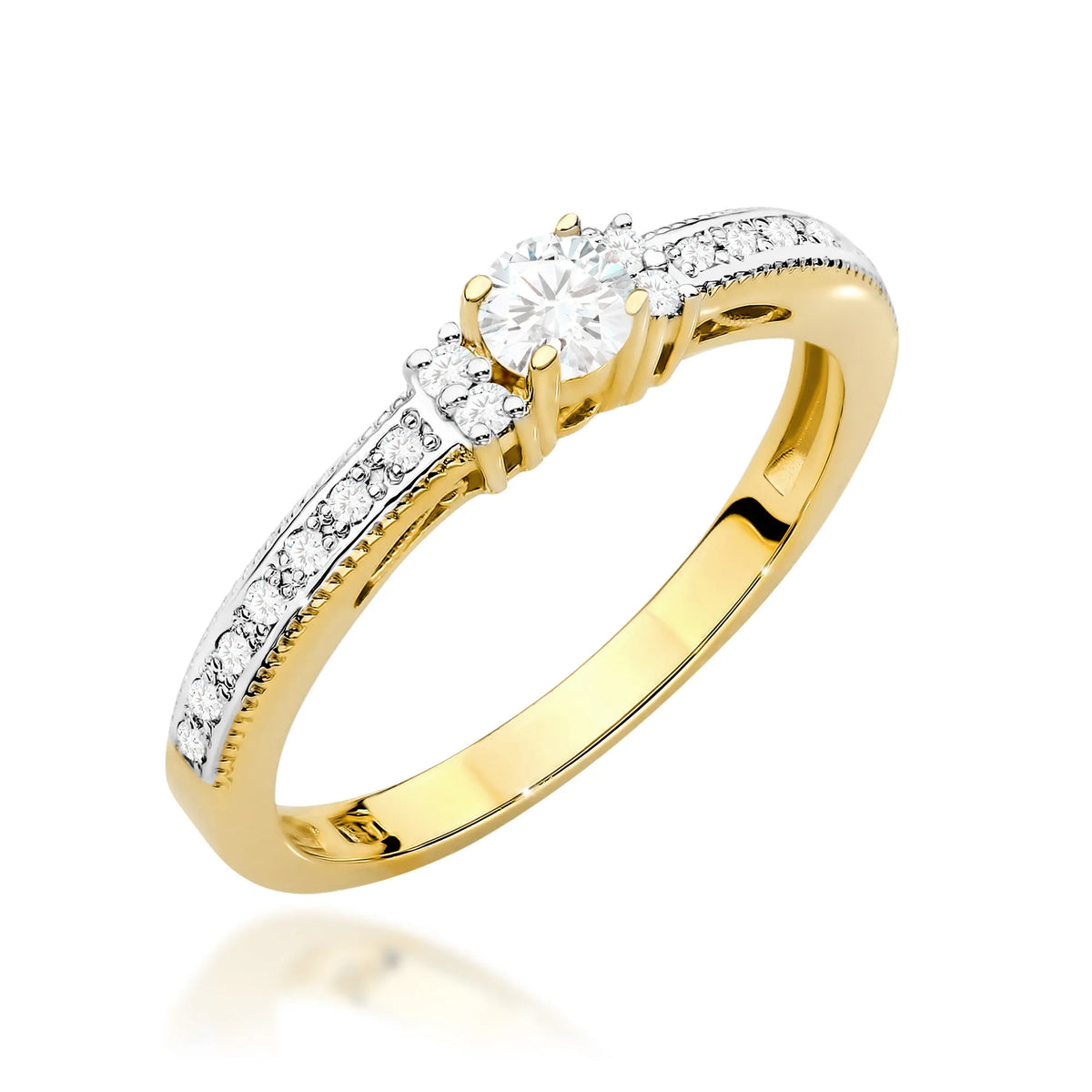 zlatý prsteň s diamantmi 0,13 ct a 0,104 ct w0201-diw-01