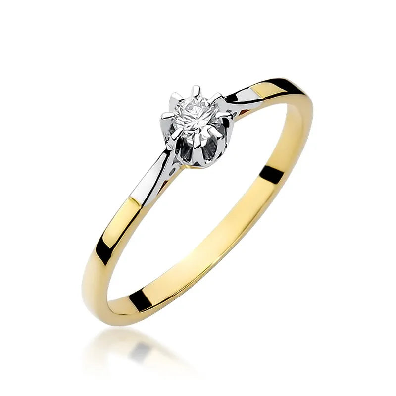 zlatý prsteň s diamantom 0,10 ct w0209-diw-02