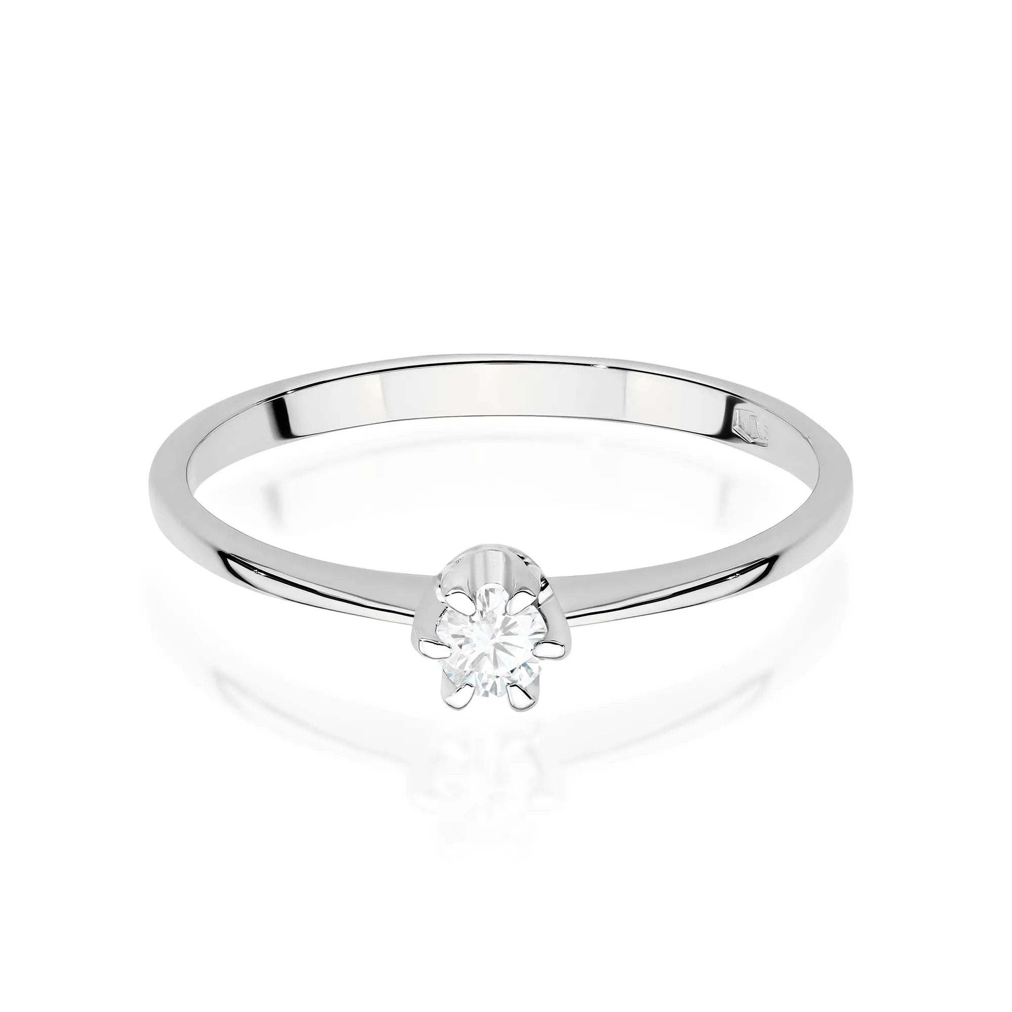 zlatý prsteň s diamantom 0,12 ct w0220-diw-01