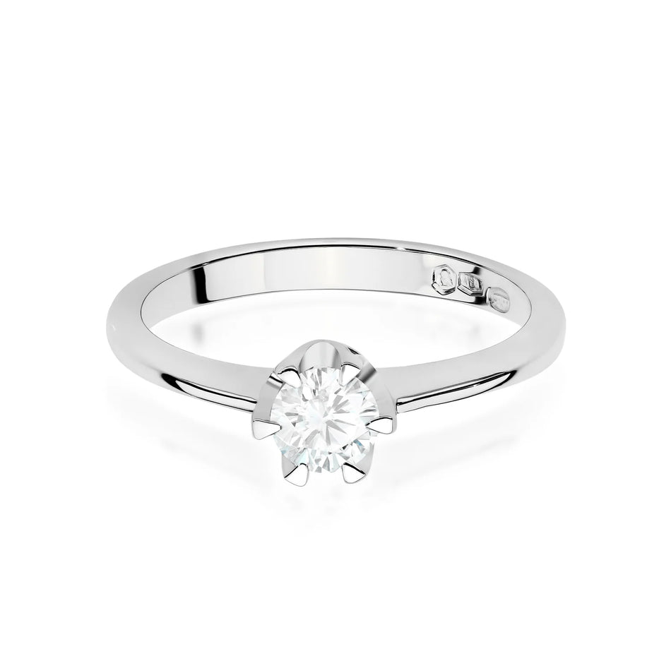 Prsteň z bieleho zlata s okrúhlym lab-grown diamantom 0,50 ct