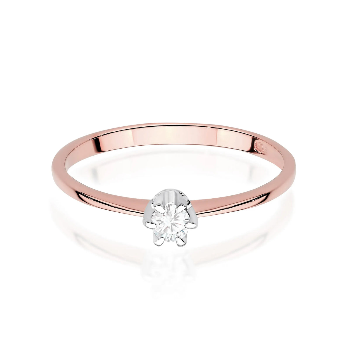 zlatý prsteň s diamantom 0,12 ct w0220-diw-01