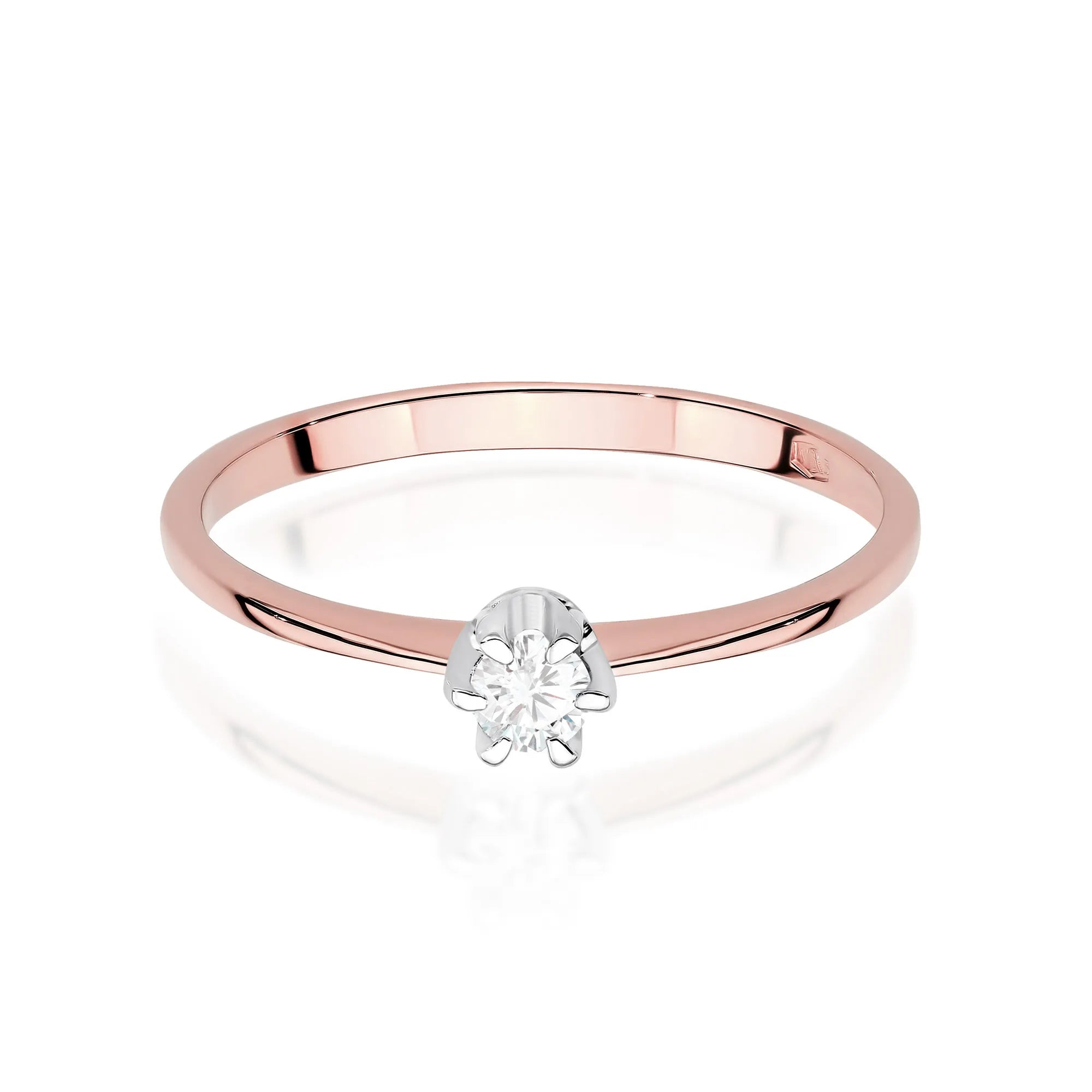 zlatý prsteň s diamantom 0,12 ct w0220-diw-01