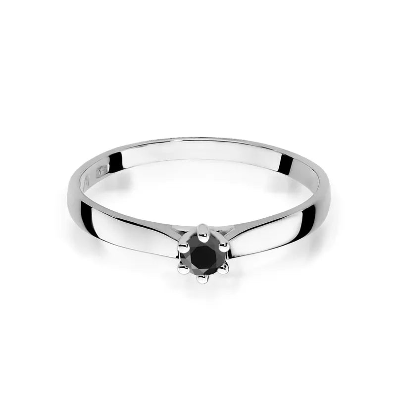 zlatý prsteň s čiernym diamantom 0,12 ct w0222-dib-03