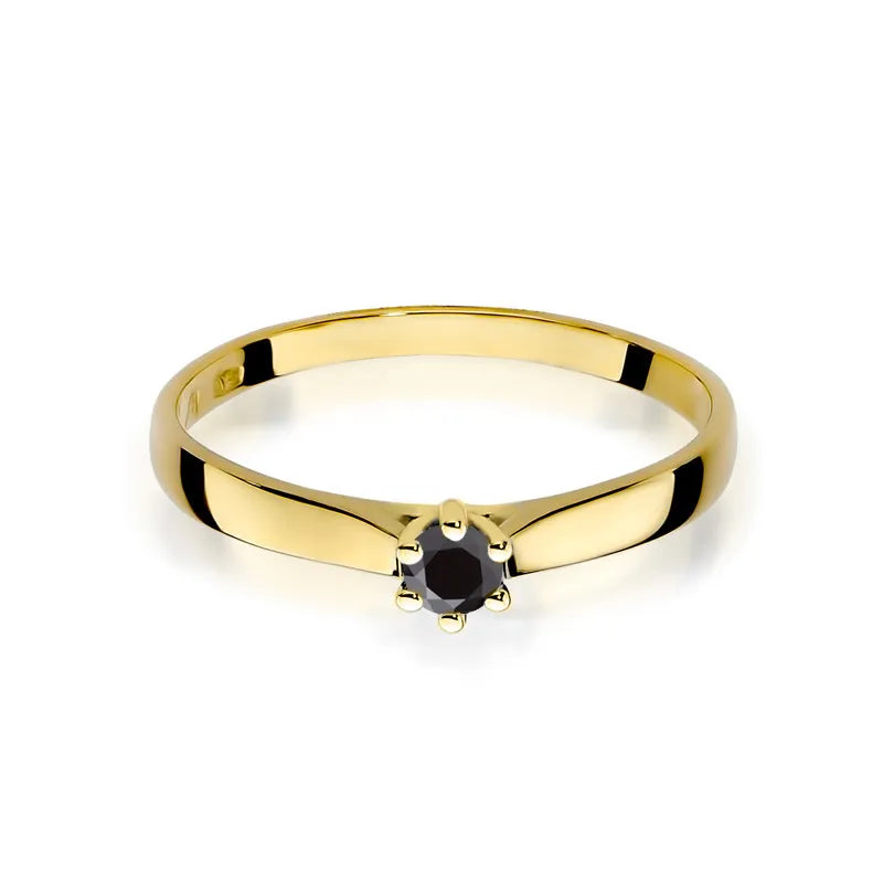 zlatý prsteň s čiernym diamantom 0,12 ct w0222-dib-03