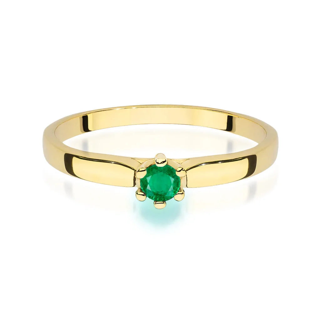 zlatý prsteň s 0,15 ct smaragdom w0222-emg-02