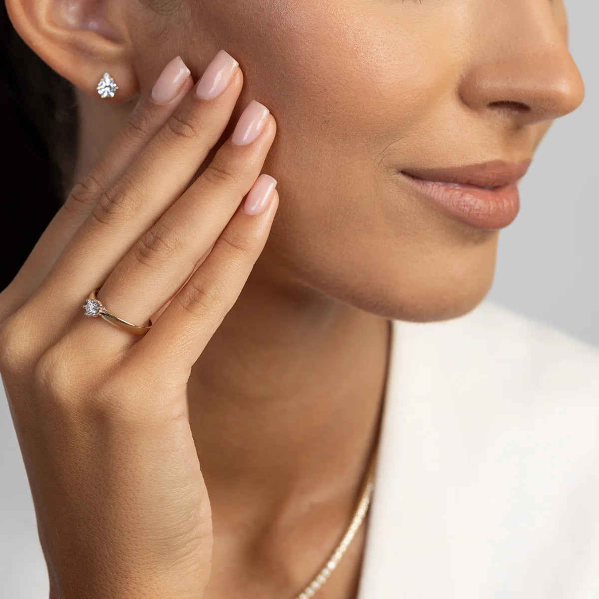 Prsteň zo žltého zlata s okrúhlym lab-grown diamantom 0,30 ct