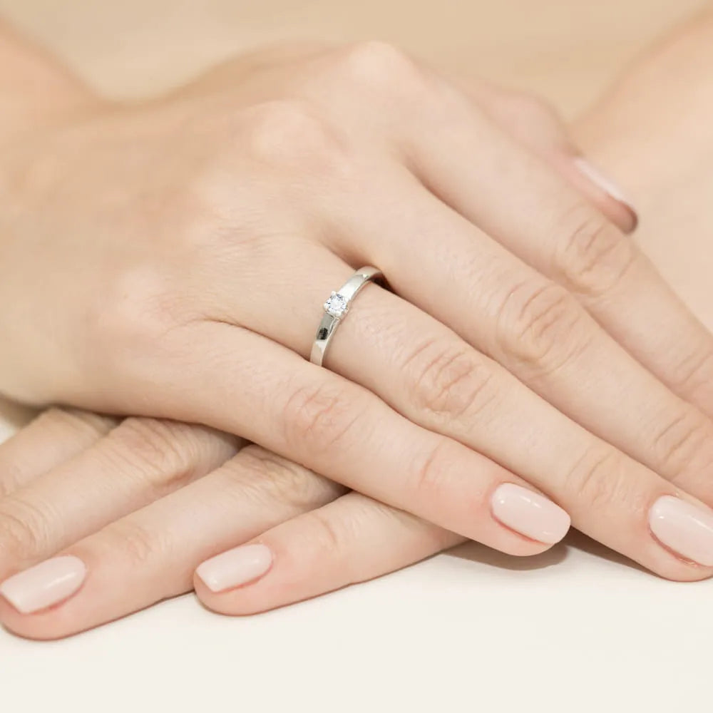 Diamond Engagement Ring in 585 White Gold