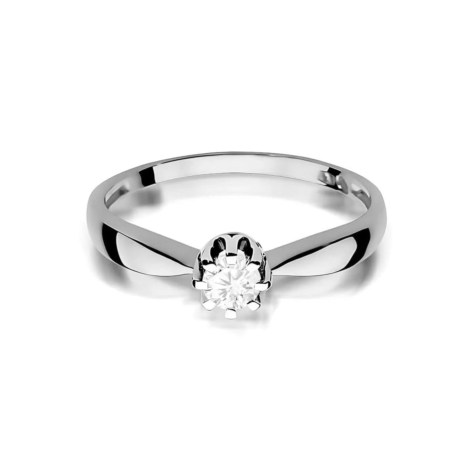 Prsteň z bieleho zlata osadený 0,25ct lab-grown diamantom