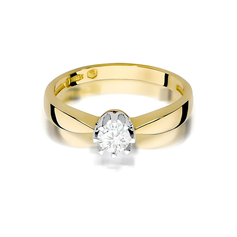 Gold Ring with 0.20ct Lab-diamond