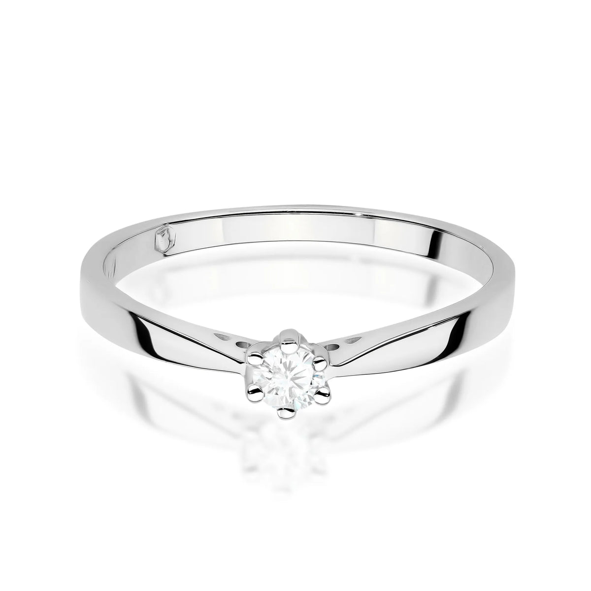 zlatý prsteň s 0,10 ct laboratórnym diamantom w0229-ldw-02