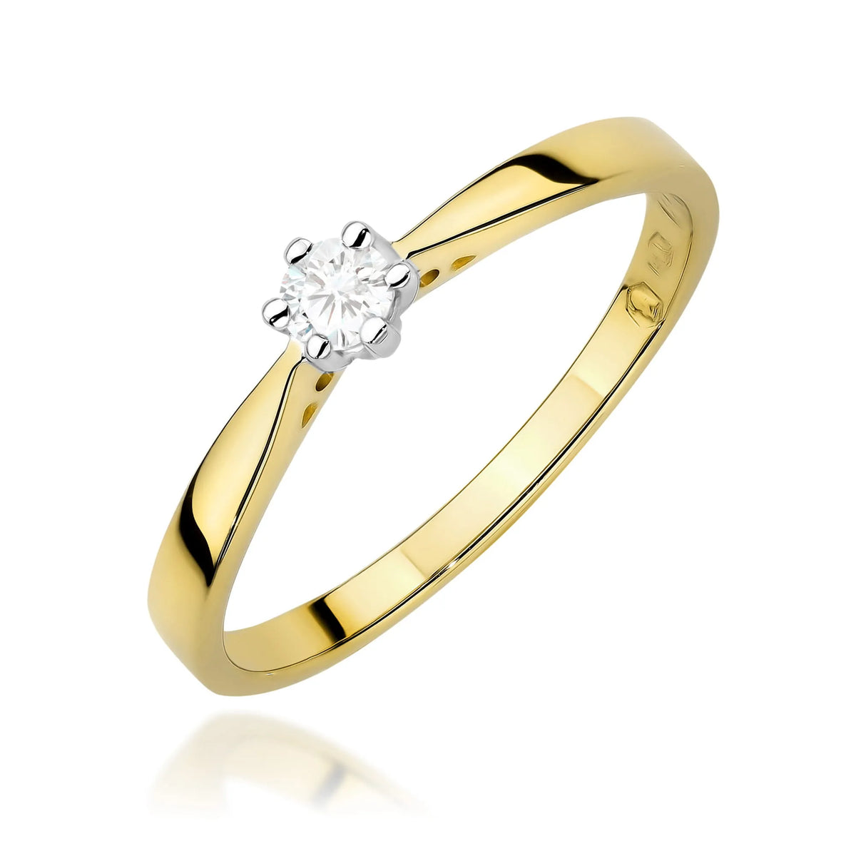 zlatý prsteň s diamantom 0,10 ct w0229-diw-02