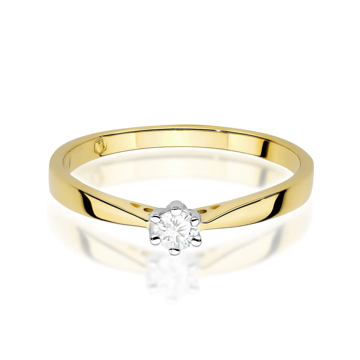zlatý prsteň s diamantom 0,10 ct w0229-diw-02