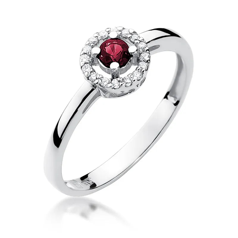 zlatý prsteň s 0,15 ct rubínom a 0,08 ct diamantmi w0238-rur-01