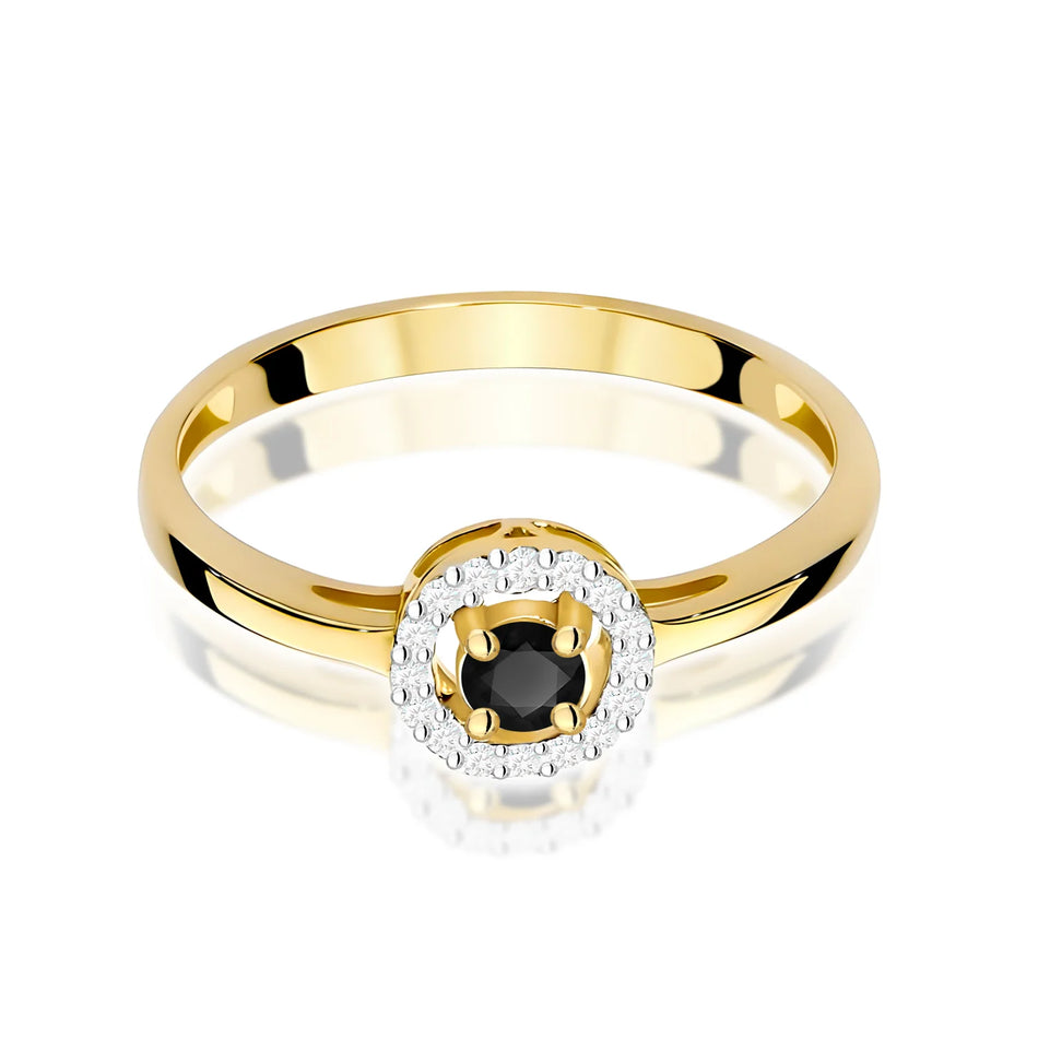 Zlatý prsteň s diamantmi 0,12 ct a 0,08 ct