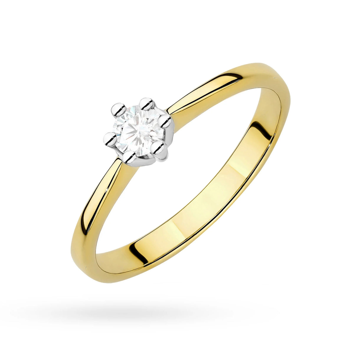 Zlatý prsteň s diamantom 0,20 ct
