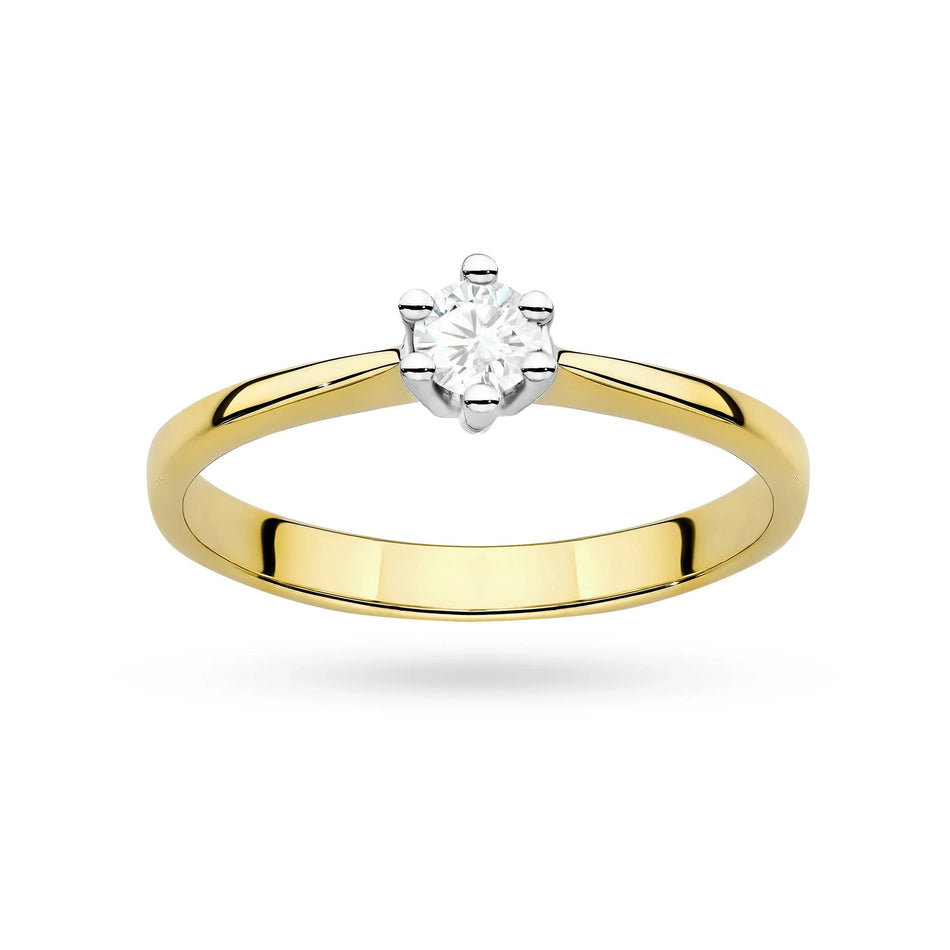 Zlatý prsteň s diamantom 0,20 ct