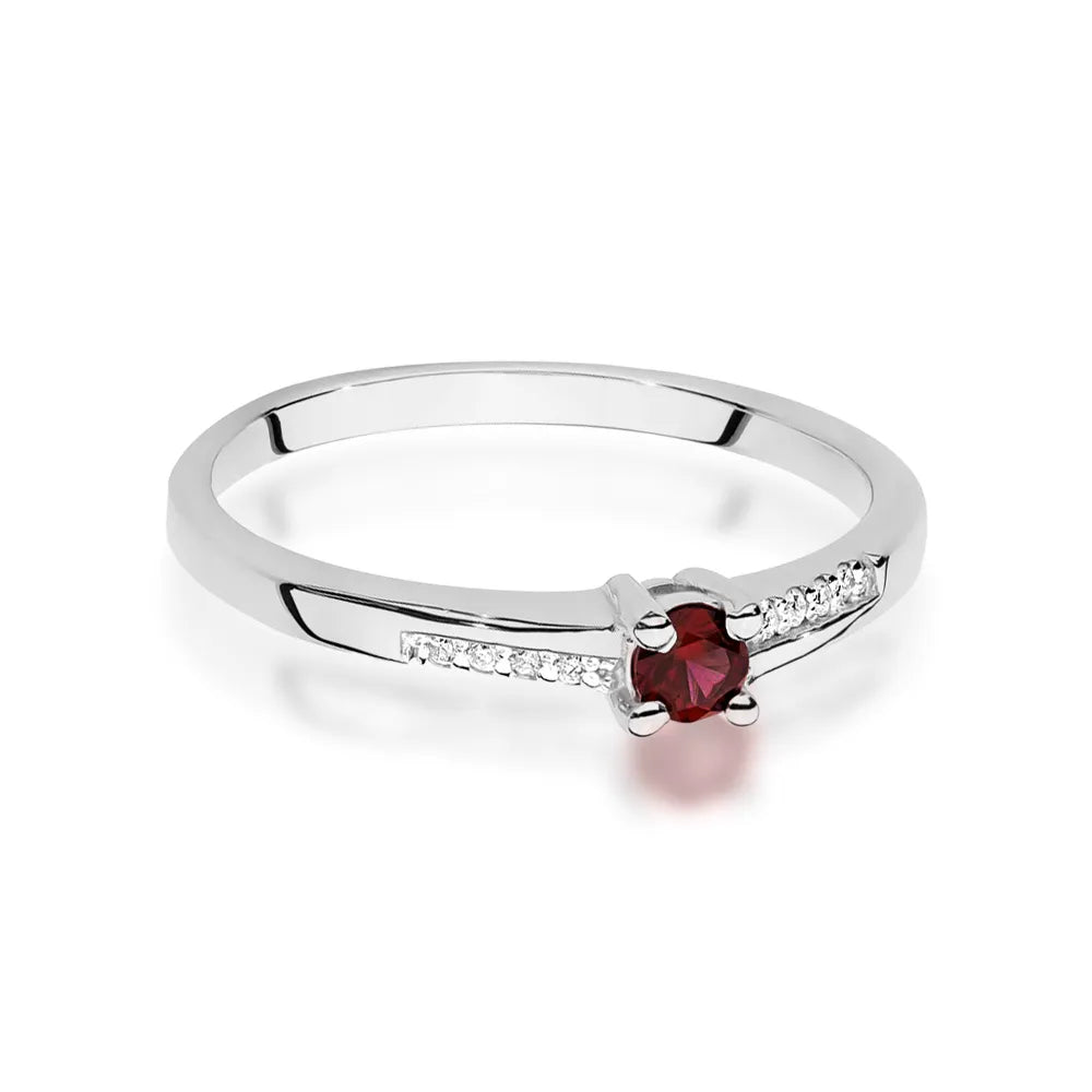 zlatý prsteň s 0,15 ct rubínom a 0,04 ct diamantmi w0258-rur-01