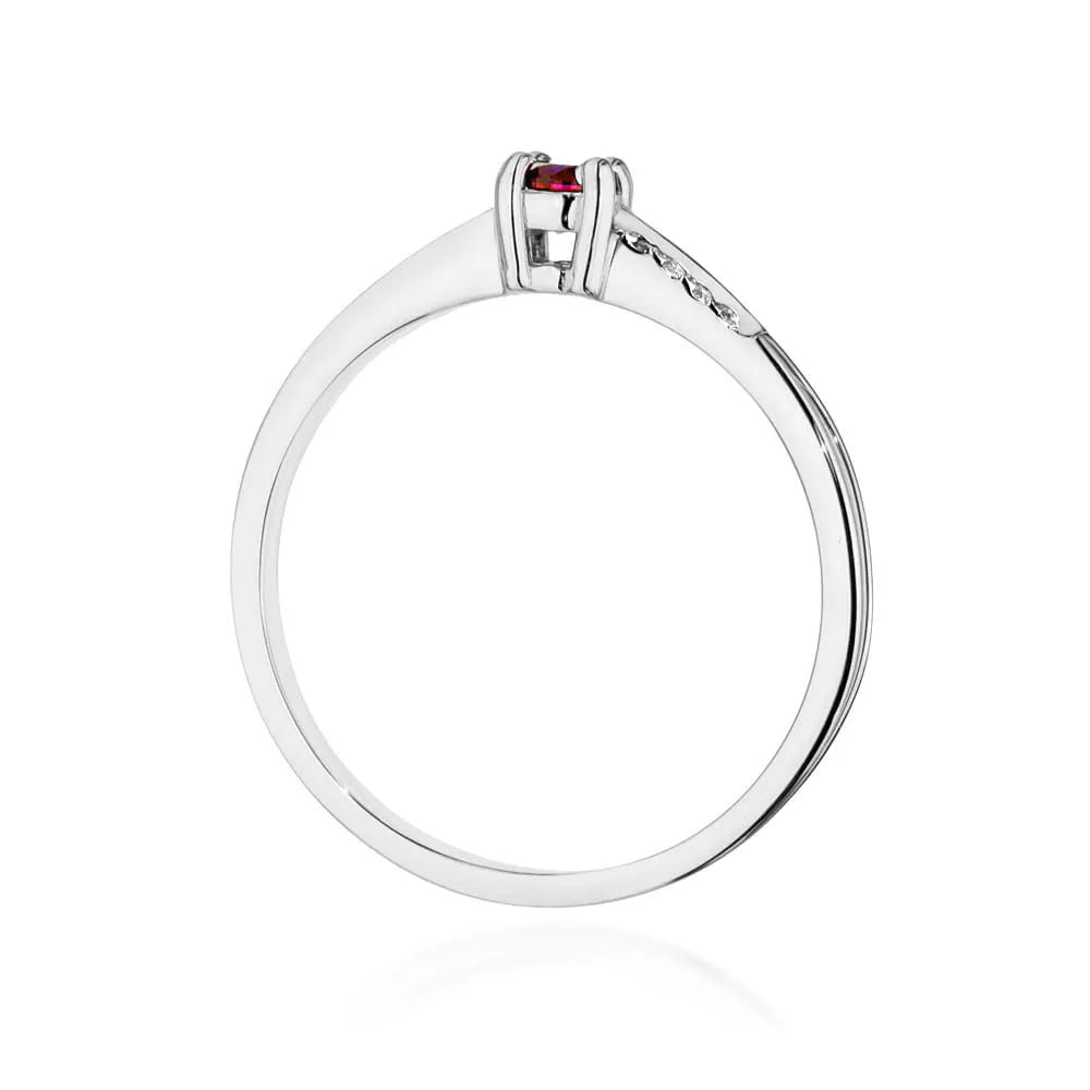 zlatý prsteň s 0,15 ct rubínom a 0,04 ct diamantmi w0258-rur-01