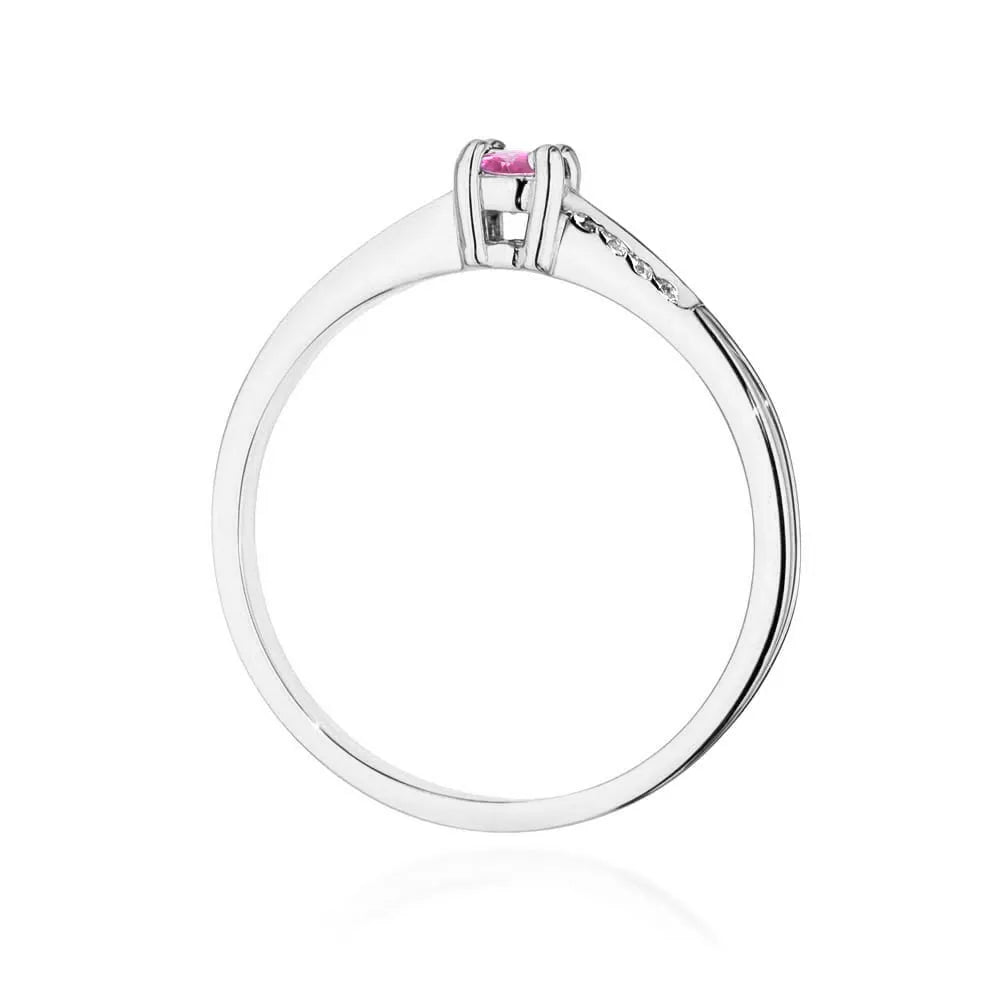 zlatý prsteň s 0,15 ct ružovým topásom a 0,04 ct diamantmi w0258-top-01
