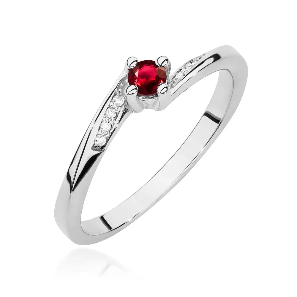 zlatý prsteň s 0,15 ct rubínom a 0,04 ct diamantmi w0262-rur-01