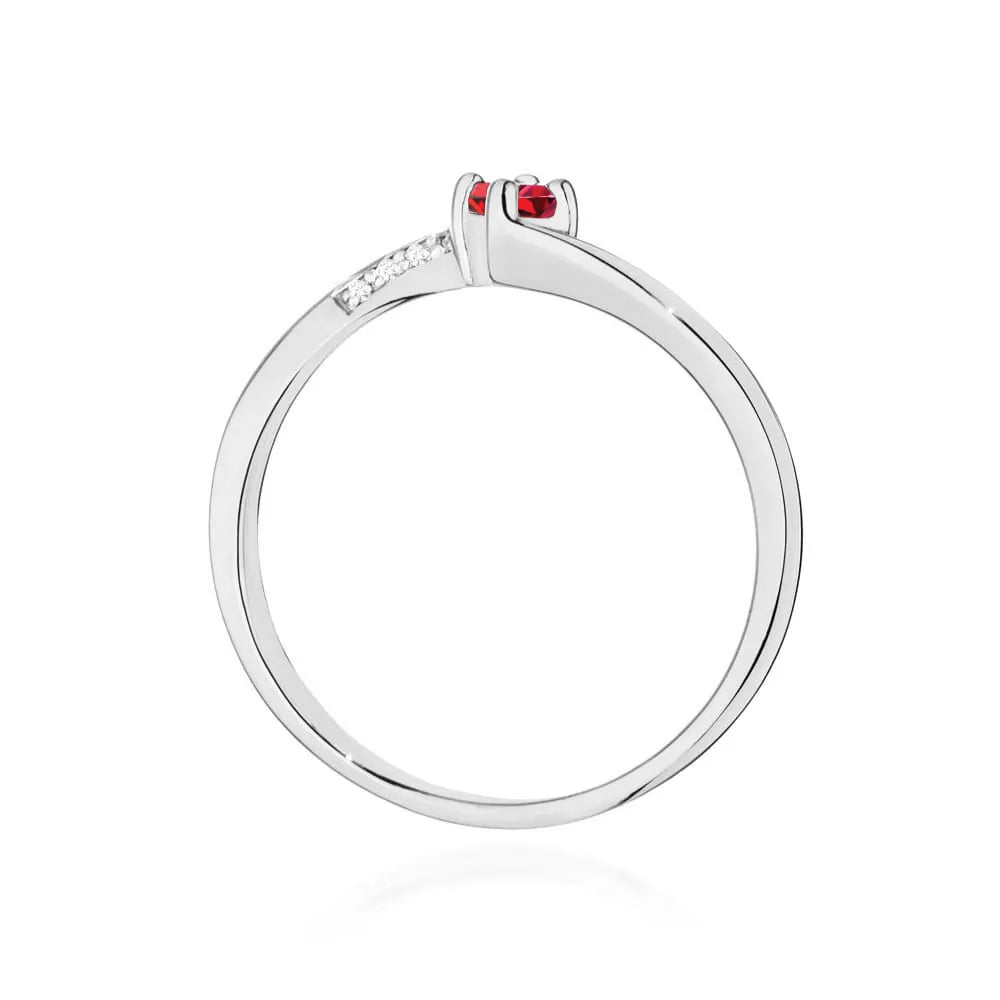 zlatý prsteň s 0,15 ct rubínom a 0,04 ct diamantmi w0262-rur-01