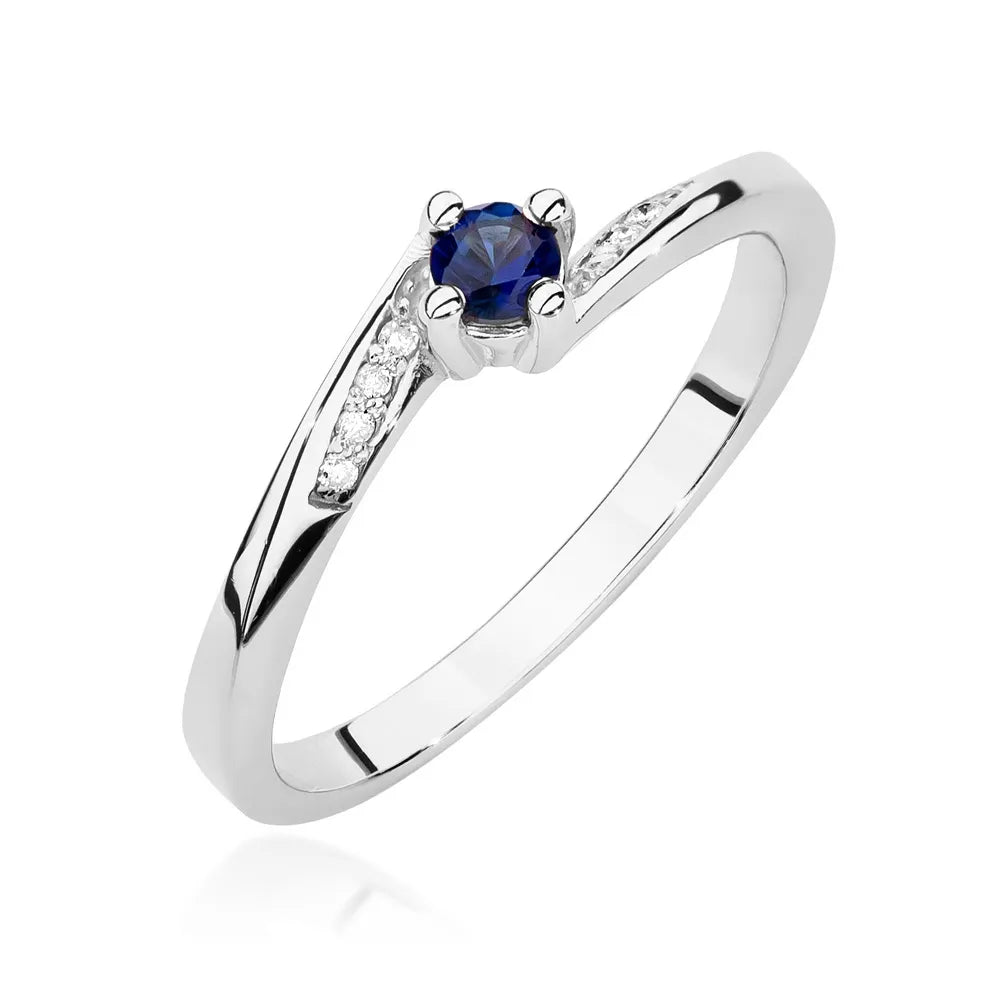 zlatý prsteň s 0,15 ct zafírom a 0,04 ct diamantmi w0262-sab-01