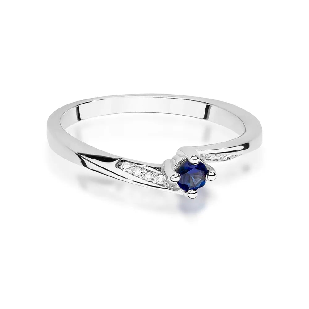 zlatý prsteň s 0,15 ct zafírom a 0,04 ct diamantmi w0262-sab-01