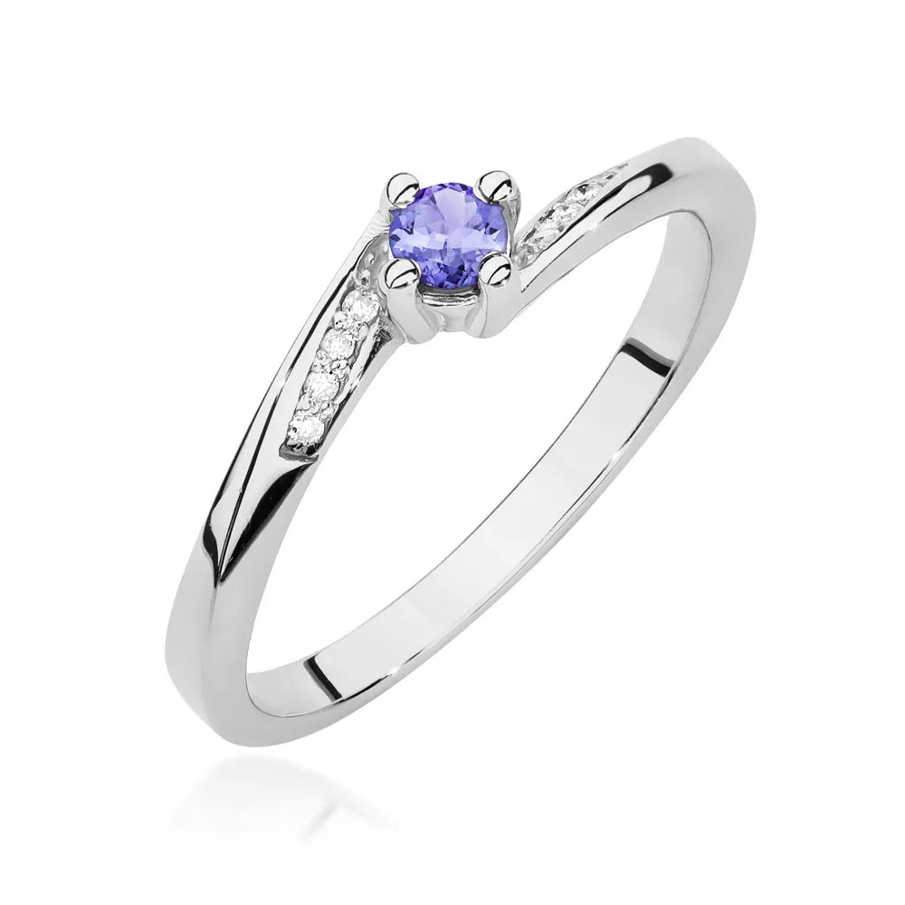 zlatý prsteň s 0,15 ct tanzanitom a 0,04 ct diamantmi w0262-tap-01