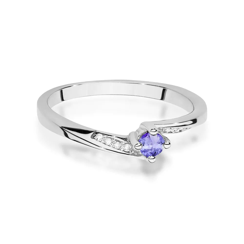 zlatý prsteň s 0,15 ct tanzanitom a 0,04 ct diamantmi w0262-tap-01