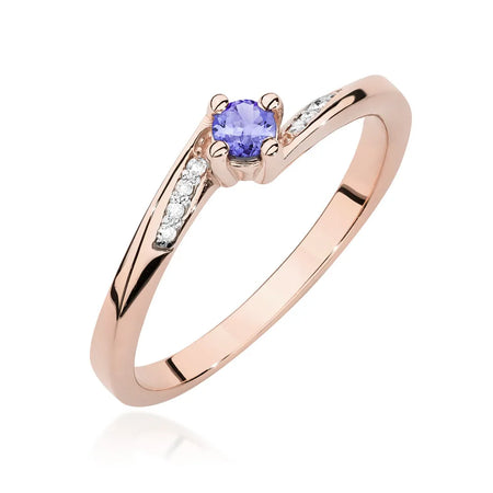 zlatý prsteň s 0,15 ct tanzanitom a 0,04 ct diamantmi w0262-tap-01