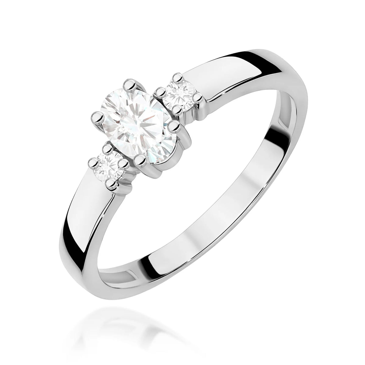 Prsteň z bieleho zlata s 0,40 ct a 0,08 ct lab-grown diamantmi
