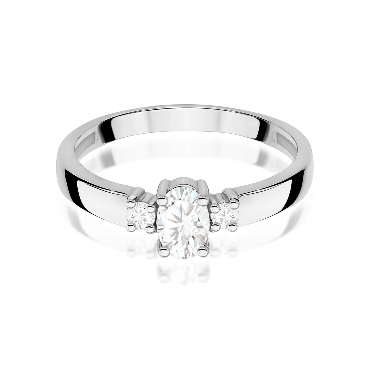 Prsteň z bieleho zlata s 0,40 ct a 0,08 ct lab-grown diamantmi