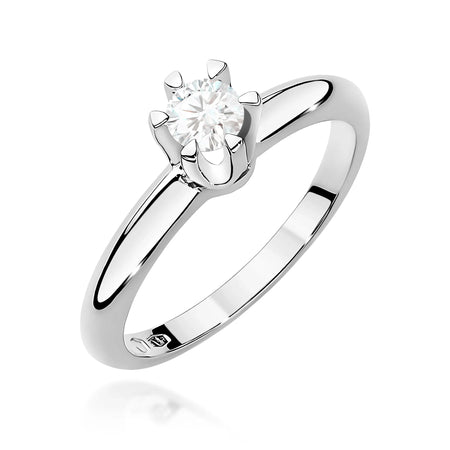 Lab-grown Diamond Engagement Ring in 585 White Gold