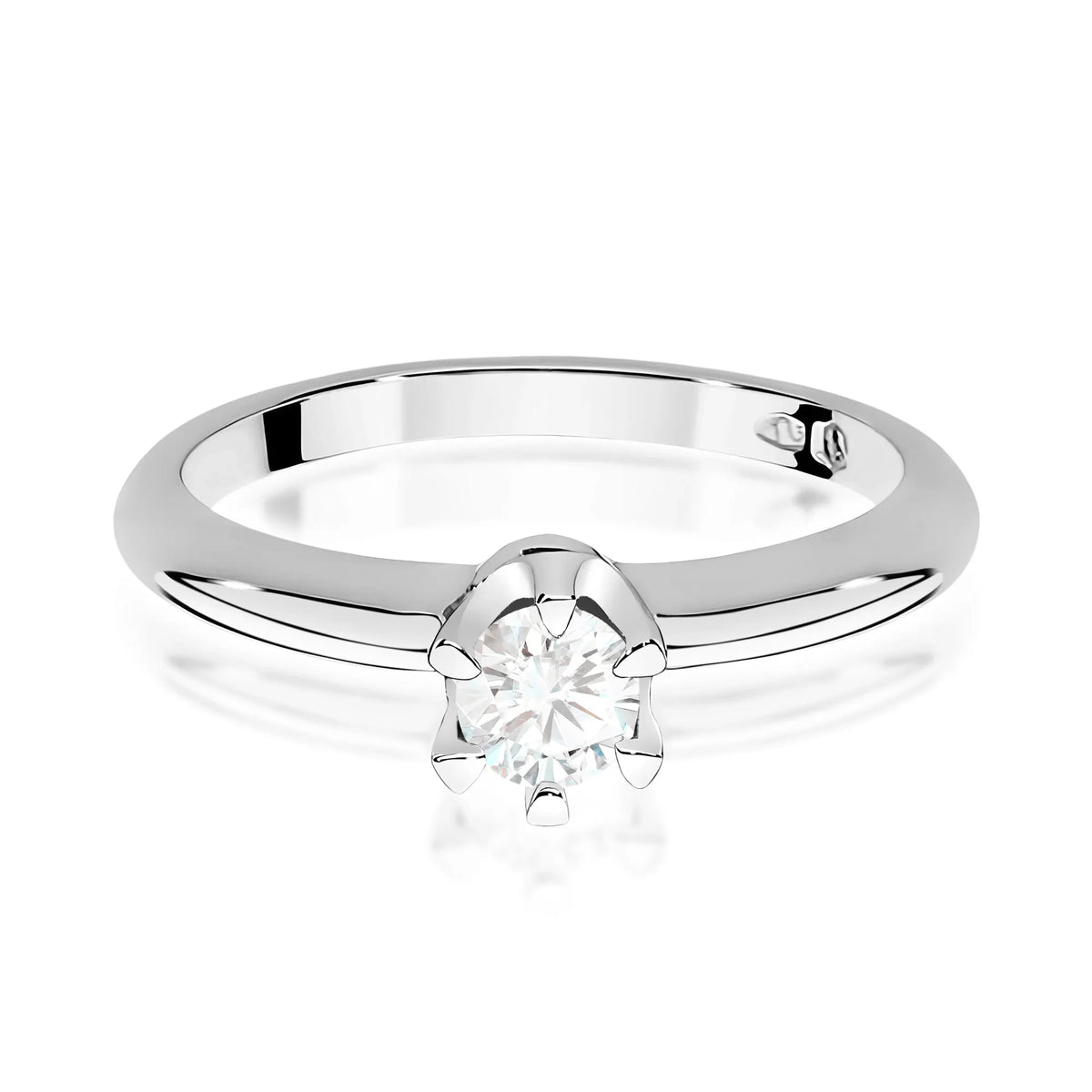 Lab-grown Diamond Engagement Ring in 585 White Gold