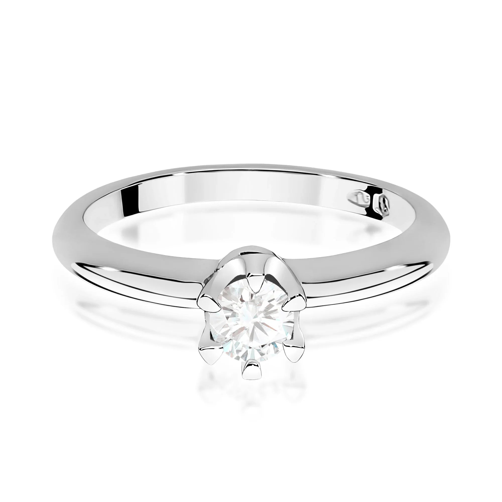 Lab-grown Diamond Engagement Ring in 585 White Gold