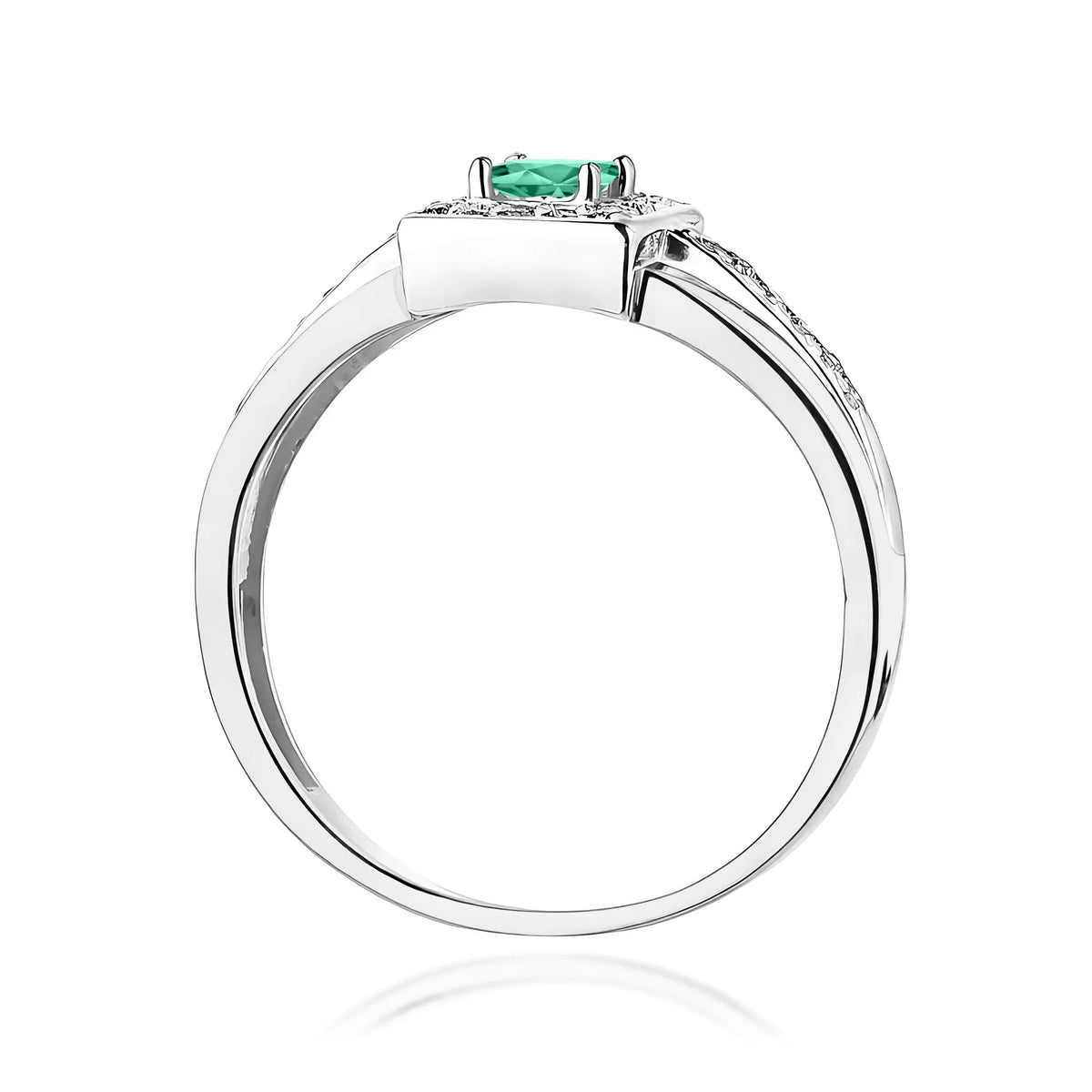 zlatý prsteň s 0,15 ct smaragdom a 0,14 ct diamantmi w0271-emg-01