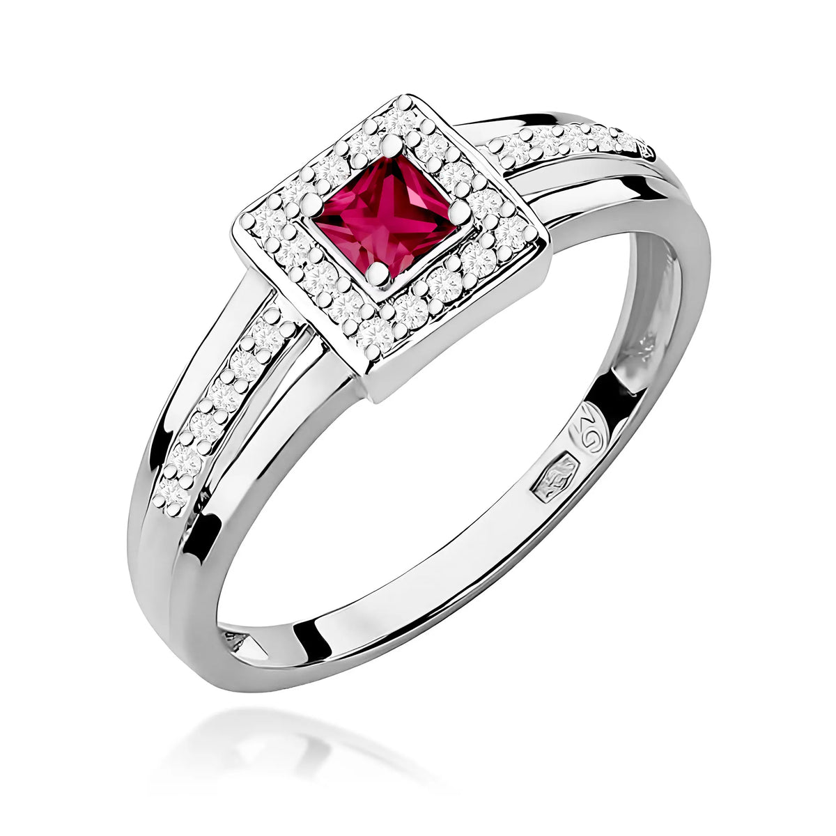 zlatý prsteň s 0,20 ct rubínom a 0,14 ct diamantmi w0271-rur-01