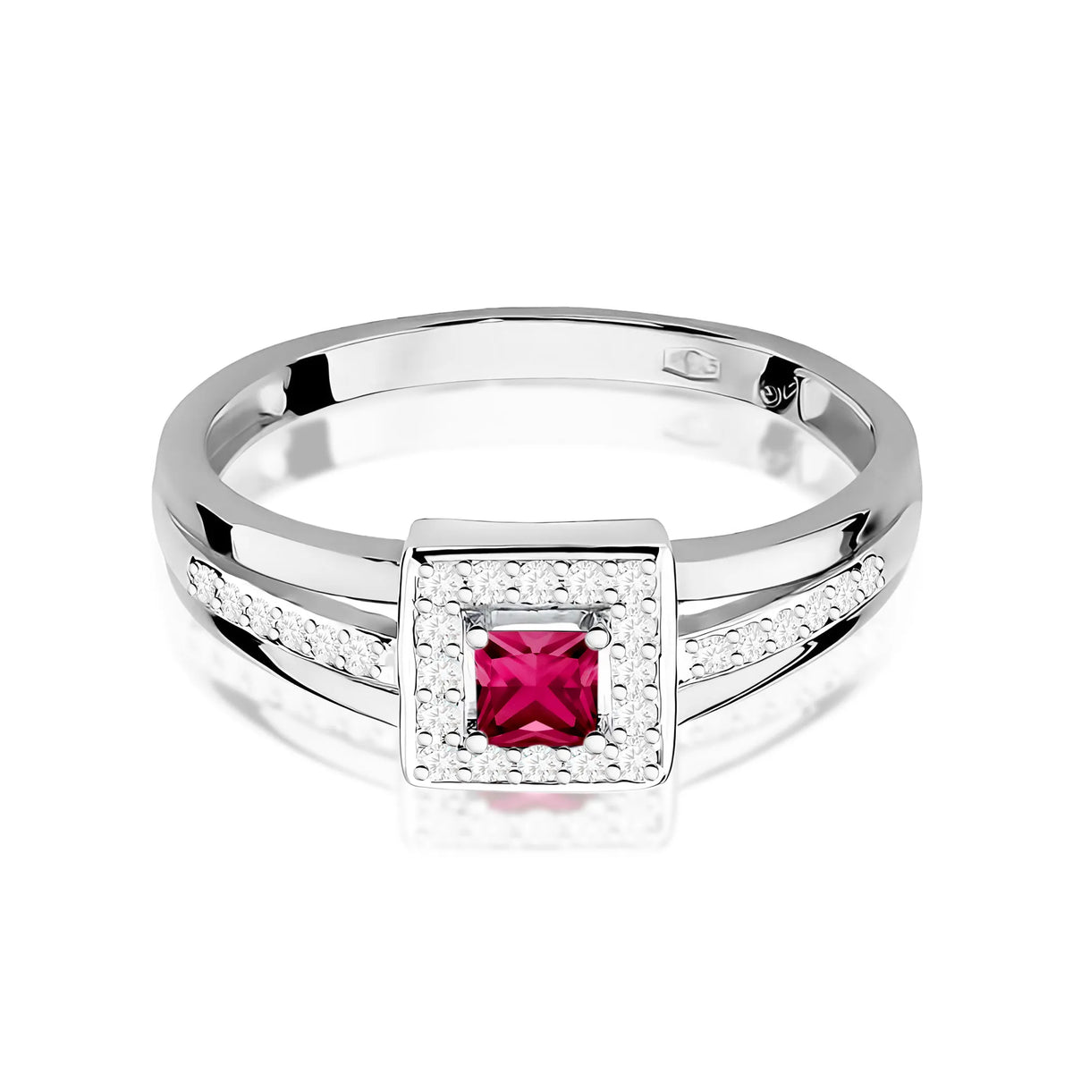 zlatý prsteň s 0,20 ct rubínom a 0,14 ct diamantmi w0271-rur-01