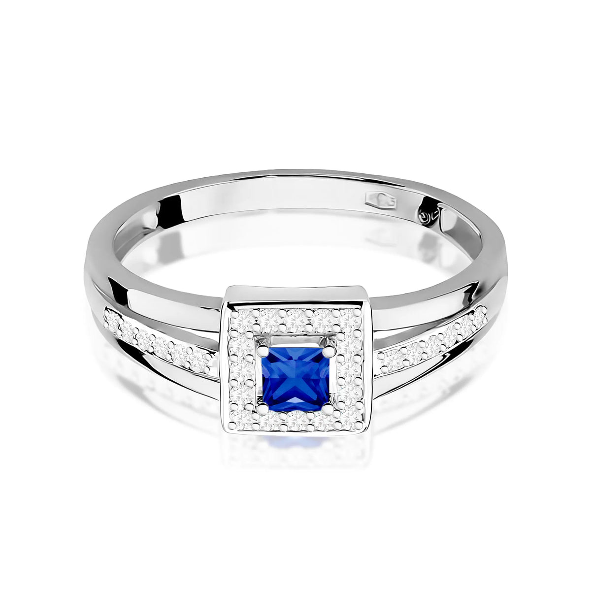 zlatý prsteň s 0,20 ct zafírom a 0,14 ct diamantmi w0271-sab-01
