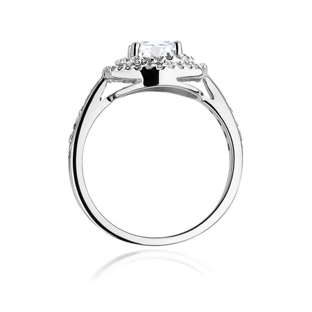 Lab-grown Diamond Engagement Ring in 585 White Gold