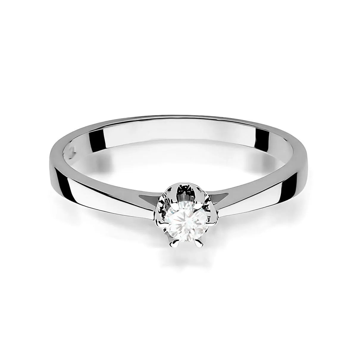 Zásnubný prsteň s diamantmi Lab-grown v 585 bielom zlate