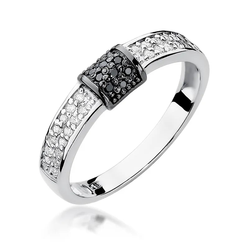 sada zlatých prsteňov s 0,19 ct čiernymi a bielymi diamantmi w0297-xxx-01