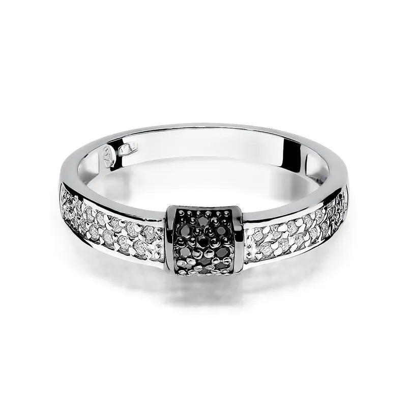 sada zlatých prsteňov s 0,19 ct čiernymi a bielymi diamantmi w0297-xxx-01