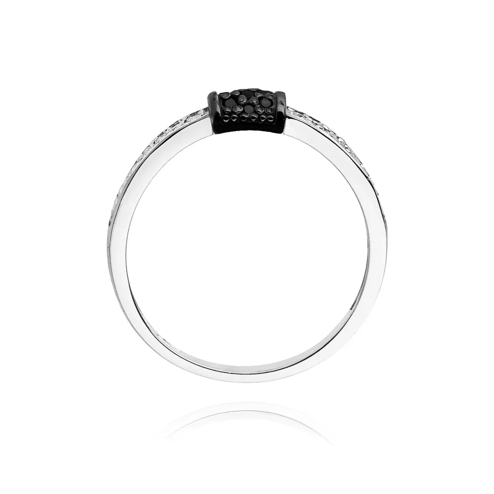 sada zlatých prsteňov s 0,19 ct čiernymi a bielymi diamantmi w0297-xxx-01