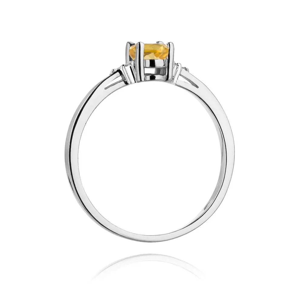 zlatý prsteň so 0,60 ct citrínom a 0,052 ct diamantmi w0301-ciy-01