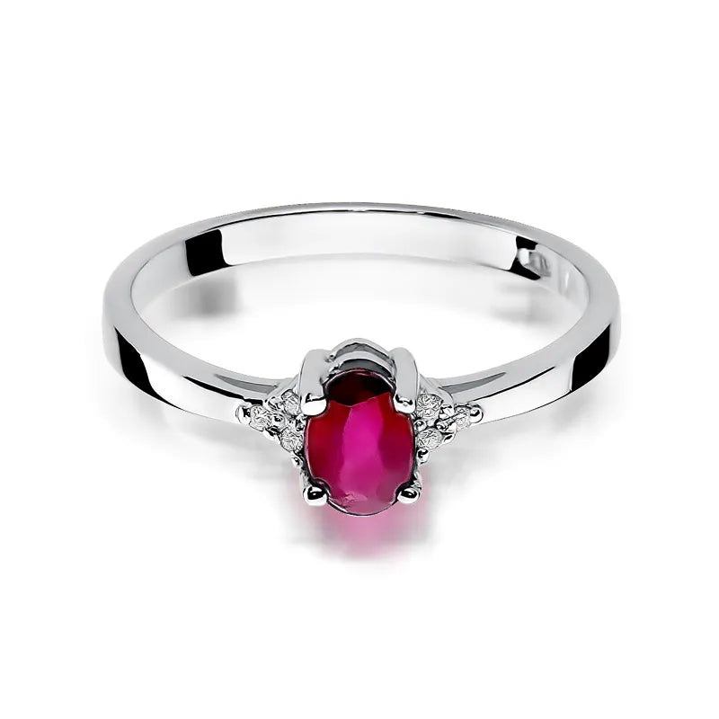 zlatý prsteň s 0,60 ct rubínom a 0,052 ct diamantmi w0301-rur-01