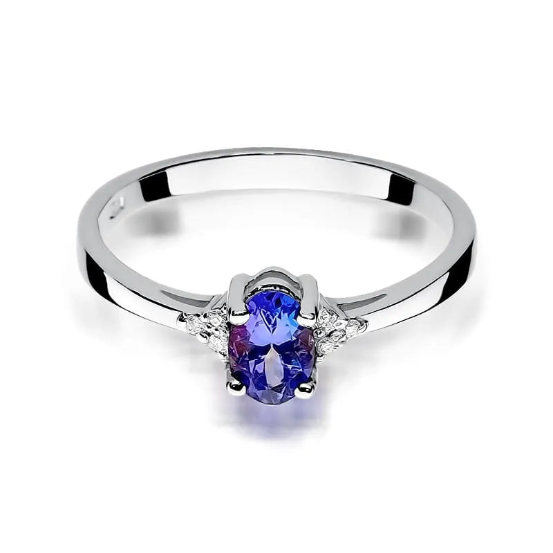 zlatý prsteň s 0,40 ct tanzanitom a 0,052 ct diamantmi w0301-tap-01
