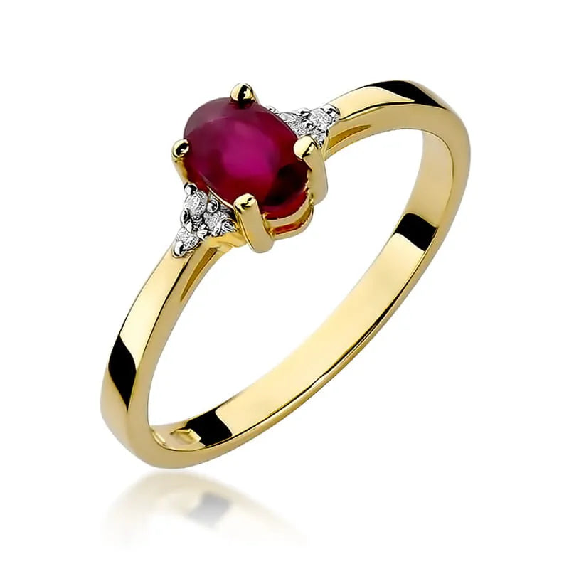 zlatý prsteň s 0,60 ct rubínom a 0,052 ct diamantmi w0301-rur-01